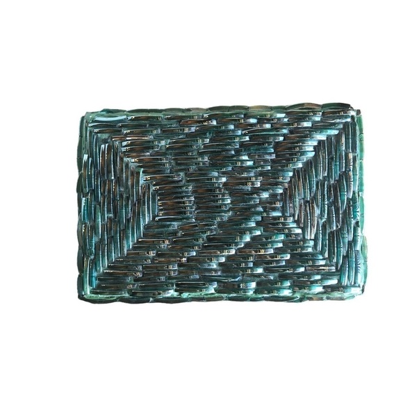 Glass Mosaic / Trinket Box/ In A Basket Weave Design / handcrafted in India - Picture 1 of 10